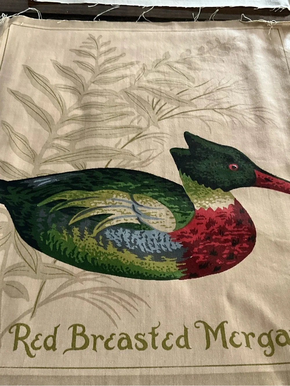 Vintage Lot of 4 Duck Bird Panels 11”x13” Crafting Squares Goose Pintail